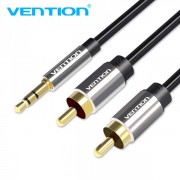 Vention Cable Estereo Jack 3.5 Macho a 2x RCA Macho - 1m - Color Negro