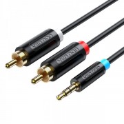 Vention Cable Estereo Jack 3.5 Macho a 2x RCA Macho - 3m - Color Negro