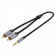 Vention Cable Estereo Jack 3.5 Macho a 2x RCA Macho - 2m - Color Gris