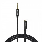 Vention Cable Estereo Jack 3.5 Macho a Jack 3.5 Hembra - 1.5m - Color Negro