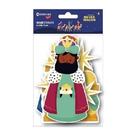 Bismark Pack de Banderines Colgantes de Papel Reyes Magos - Reyes