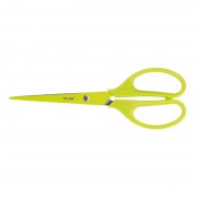 Milan Tijeras Oficina Acid con Cuchilla de Acero Inoxidable - Mango de Plastico Simetrico - Longitud 17cm - Color Amarillo