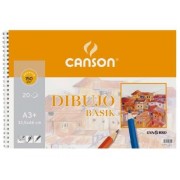 Canson Basik Bloc de Dibujo de 20 Hojas A3 150gr - Medidas 32.5x46cm - Color Blanco