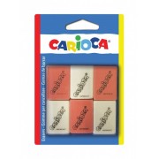 Carioca Pack de 6 Gomas Rectangulares - Borrado Preciso - Diseño Ergonomico - Color Varios