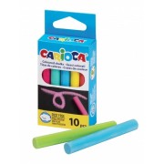 Carioca Pack de 10 Tizas Estandar - sin Polvo - Colores Brillantes - Lavables - Faciles de Borrar - Color Varios