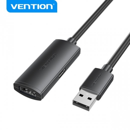 Vention Cable de Extension Activo USB 2.0 - Transferencia 480 Mbps - Conexion Estable - Color Negro