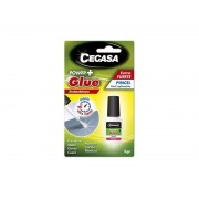 Cegasa Power Glue Pegamento Instantaneo con Pincel 5gr - Pegamento Fuerte - Color Transparente