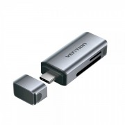 Vention Lector de Tarjetas USB-C a SD/TF 2-en-1 Dual Drive - Aluminio Gris