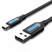 Vention Cable USB 2.0 Macho a MiniUSB Macho - 0.5m - Color Negro