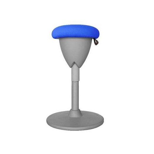 Cromad Design Taburete Multiusos - Asiento con Altura Ajustable - Giro de 360º - Tejido a Prueba de Agua - Color Azul/Gris