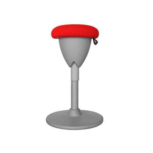 Cromad Design Taburete Multiusos - Asiento con Altura Ajustable - Giro de 360º - Tejido a Prueba de Agua - Color Rojo/Gris