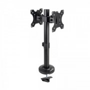 Tooq Soporte de Mesa para 2 Monitores de 17"-32" - Gestion de Cables - Peso Max 8kg x Brazo - VESA Max. 100x100mm - Color Negro