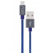 DCU Tecnologic Cable Lightning - 2m - Carga y Sincroniza tus Dispositivos Apple de Forma Rapida y Segura - Color Azul