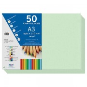 Dohe Cartulinas A3 - 50 Hojas - Gramaje de 180g - Ideal para Manualidades y Proyectos Escolares - Color Verde