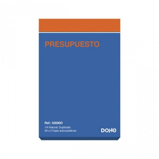 Dohe Talonarios Preimpresos a Dos Tintas en Papel Autocopiativo - 100 Hojas - Cuarto Natural - Duplicado