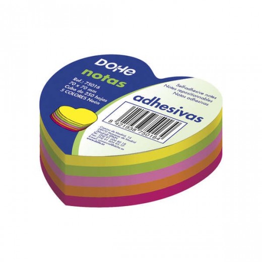 Dohe Cubos de Notas Reposicionables Neon - 75mm - Cubo de 250 Hojas - Papel de 75gr - Ideal para Oficina y Escuela