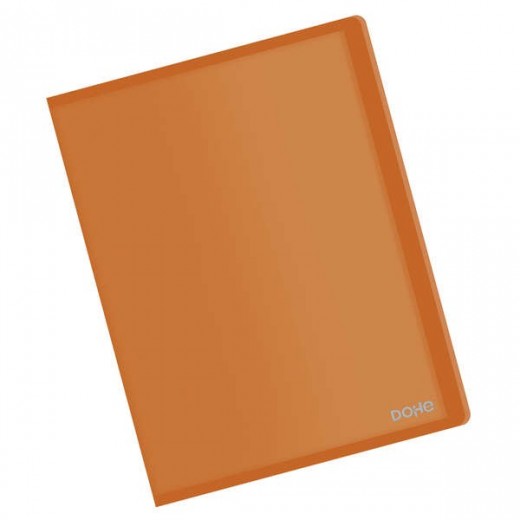 Dohe Carpeta con 20 Fundas Transparentes Soldadas A4 80mic - Tapa Flexible de Polipropileno - Color Naranja