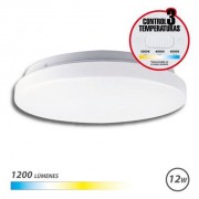 Elbat Aplique LED Techo Redondo 12W - 1200Lm - Selector 3 Temperaturas - Color Blanco