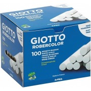 Giotto Robercolor Pack de 100 Tizas Redondas - Testadas Dermatologicamente - Compactas y Duraderas - Color Blanco