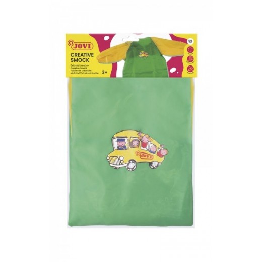 Jovi Delantal Infantil de 5 a 8 Años - Proteccion Contra Manchas - Puños Elasticos - Facil Adaptacion - Color Verde