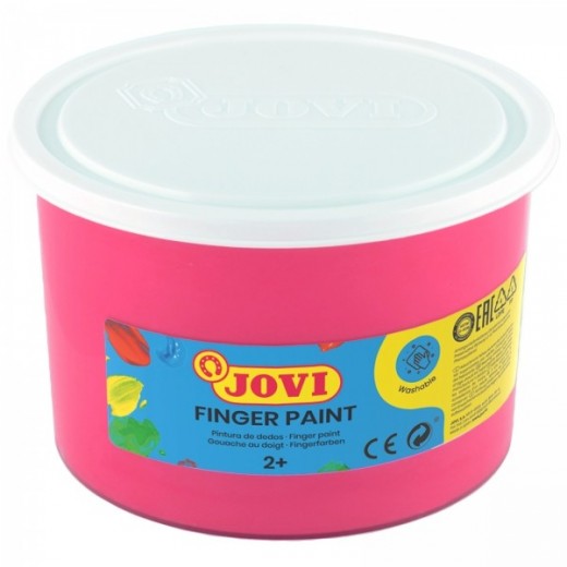 Jovi Finger Paint Bote de 500ml - Ingredientes Naturales - Colores Mezclables - Textura Gelatinosa - Lavable - Color Rosa