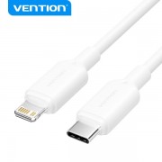 Vention Cable USB-C a Lightning - Conector Niquelado - Potencia 27W - Corriente maxima 3A - Color Blanco