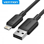 Vention Cable USB 2.0 Lightning - Galvanizado Nickel - Transmision 480Mbps - Salida 2.4A - Color Negro