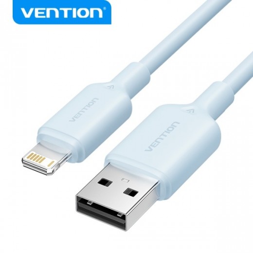 Vention Cable USB 2.0 Lightning - Transmision 480Mbps - Salida 2.4A - Color Azul