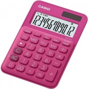 Casio MS-20UC Calculadora de Sobremesa Pequeña - Pantalla LCD de 12 Digitos - Alimentacion Solar y Pilas - Color Rosa Fucsia