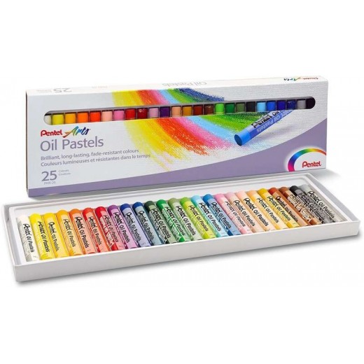 Pentel Oil Pastels Pack de 25 Pasteles Oleo - Blandos