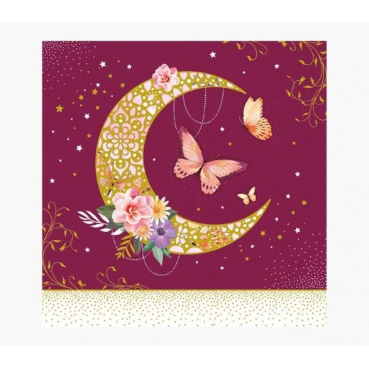 Pictura Tarjeta Arabesque - 16x16cm - Tematica Luna - Tarjeta Triptica - Incluye Sobre Blanco - Papel con Certificacion FSC