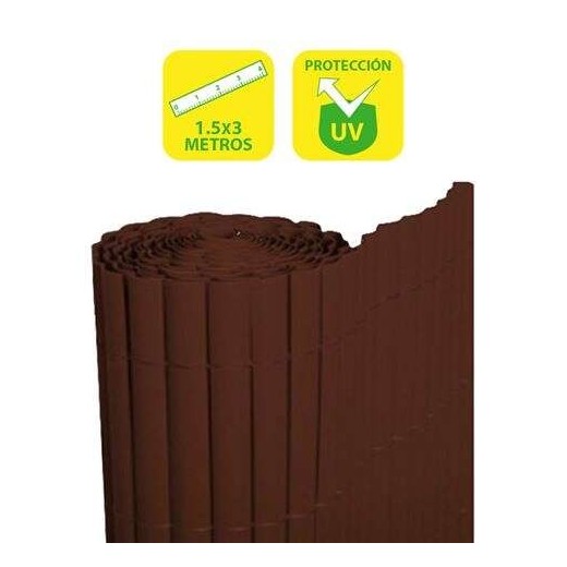 SunGarden Cañizo Plastico Doble Cara 1.5x3m - Color Marron Oscuro