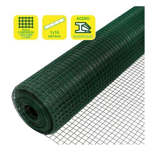 Sungarden Tela Metalica Plastificada 16x16x1.2mm 1x10m - Color Verde