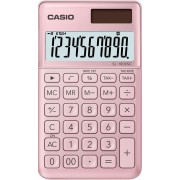 Casio SL-1000SC Calculadora de Bolsillo - Pantalla Extragrande de 10 Digitos - Alimentacion Solar y Pilas - Color Rosa