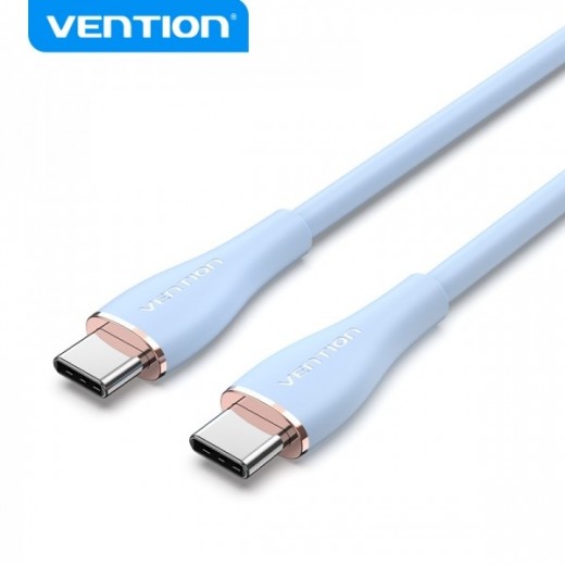 Vention Cable USB-C Macho a USB-C Macho 5A 100W 480Mbps - 1.5m - Color Azul Silicona