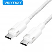 Vention Cable USB 2.0 Niquelado - 60W - 3A - 480Mbps - PVC + Aluminio - Color Blanco