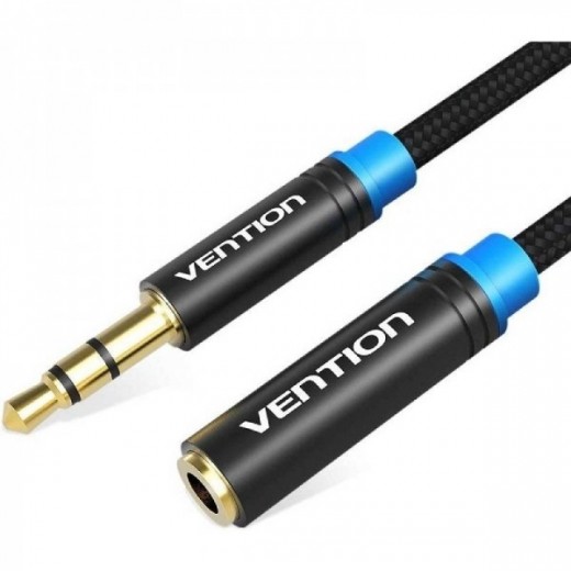 Vention Cable alargador Estereo Jack 3.5 Macho a Jack 3.5 Hembra - 3m - Color Negro