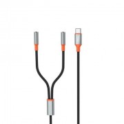 XO Divisor de Audio Estereo Bidireccional - Ideal para Usar 2 Auriculares a La Vez - Cable 1M - Color Negro