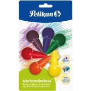 Pelikan Ceras de Raton BL6  - Forma Ergonomica - No Mancha - Colores Surtidos