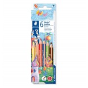 Staedtler Jumbo Noris 128 Pack de 6 Lapices Triangulares de Colores - Diseño Ergonomico - Colores Surtidos