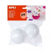 Apli Pack de 2 Bolas de Porexpan Ø 70 mm - Color Blanco