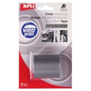 Apli Cinta Americana Multiusos - 50mm x 5m - Resistente al Agua y a la Intemperie - Adhesivo Fuerte y Duradero - Gris