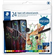 Staedtler Super Soft 149C Pack de 24 Lapices de Colores - Mina Extra Suave - Colores Surtidos