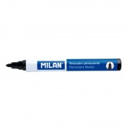 Milan Rotuladores Permanentes con Punta Redonda - Punta 4 mm - Tinta a Base de Alcohol - Color Negro