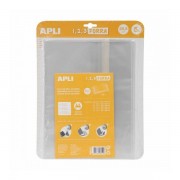 Apli Pack de 5 Fundas Transparentes de Polipropileno - Solapa Autoajustable - Facil Forrado en 3 Pasos