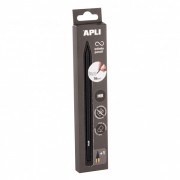 Apli Infinite Pencil Pack de Lapiz Infinito HB + Mina de Recambio + Tapon Protector - Para Escribir hasta 16km - Color Negro