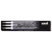 Uni-ball UF-220 Pack de 3 Recambios de Gel Borrable URR-100-07 - Punta 0.7mm - Color Negro