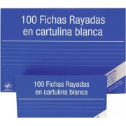 Mariola Pack de 100 Fichas Rayadas Nº3 para Fichero - Medidas 150x100mm - Color Blanco