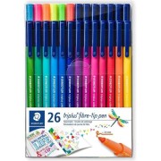 Staedtler Triplus Color 323 Pack de 26 Rotuladores de Punta Fina - Trazo 1mm Aprox - Tinta Base de Agua - Colores Surtidos