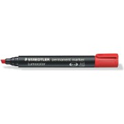 Staedtler Lumocolor 350 Rotulador Permanente - Punta Biselada 2-5mm aprox. - Tinta Base de Alcohol - Secado Rapido - Color Rojo